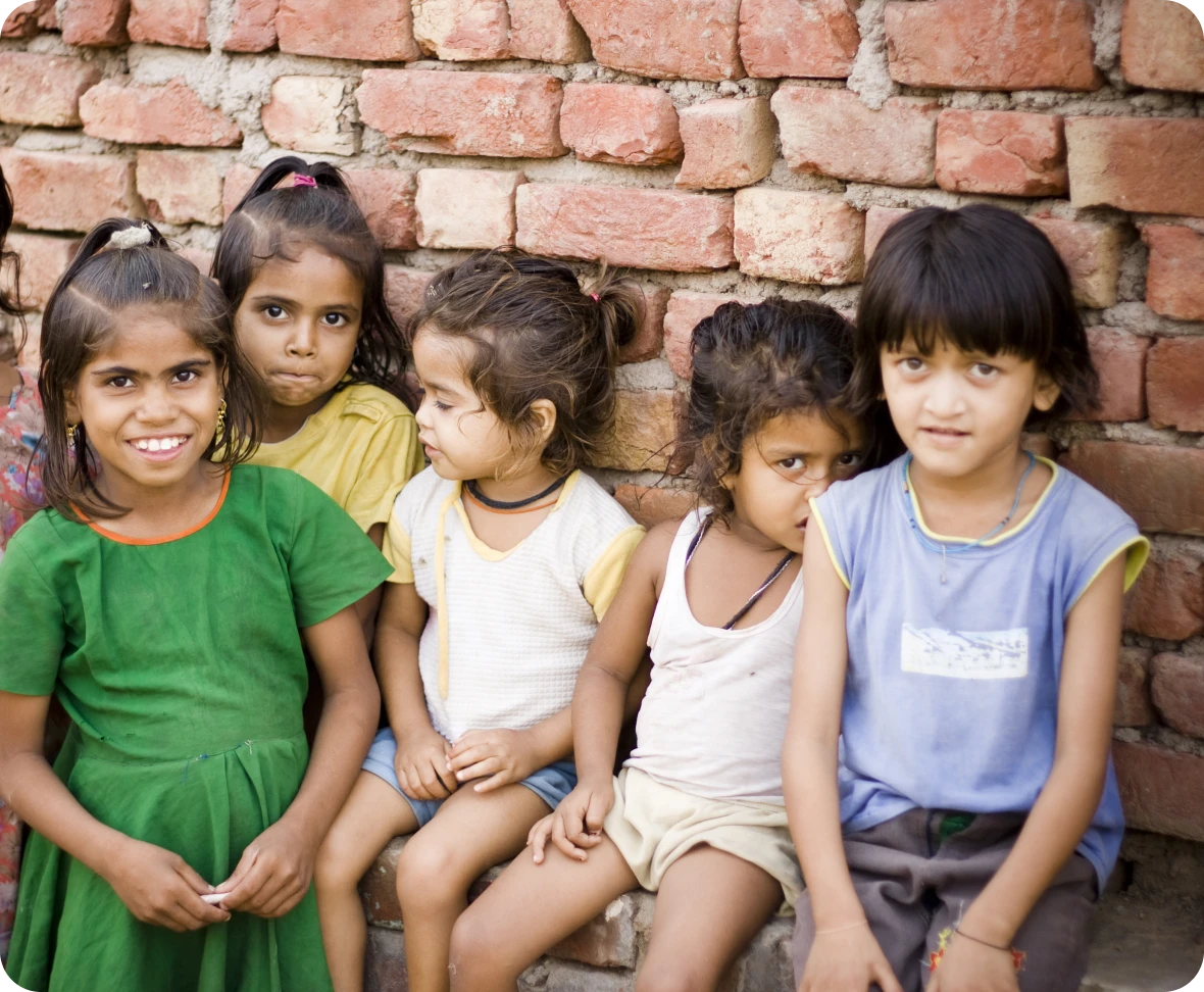 Five young children in casual clothes